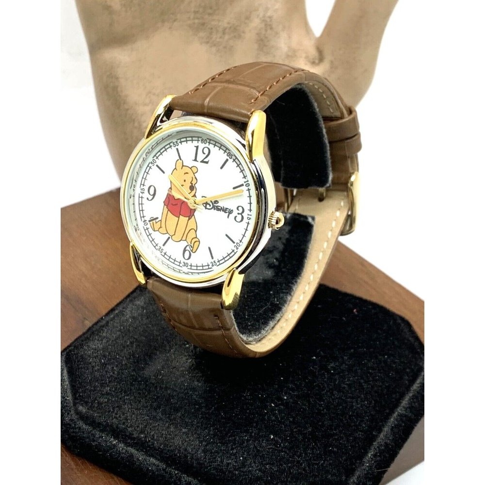 Disney Winnie the Pooh Womens Watch White Dial Quartz Brown Leather Band… - Picture 2 of 14
